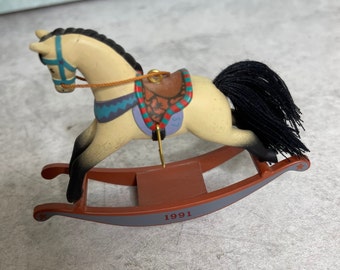 Vintage 1991 Hallmark Rocking horse ornament Buckskin #11 in series NO BOX