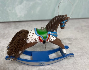 Vintage 1992 Hallmark Rocking horse ornament Brown #12 in series NO BOX