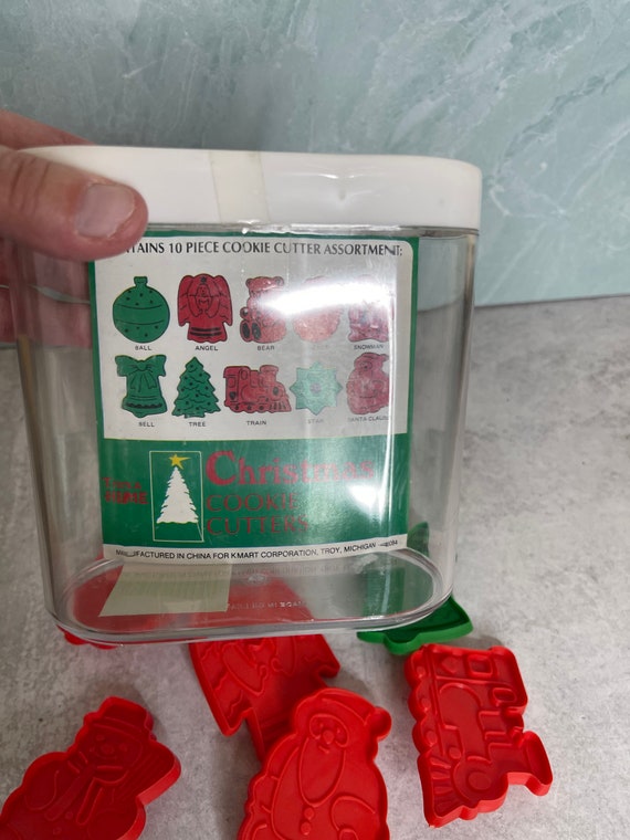 Vintage Christmas Cookie Cutters KMART Trim a Home Red Green