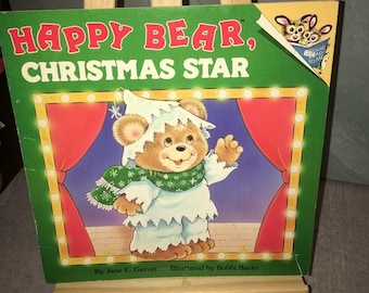 Vintage 1990 Happy bear Christmas star book Paperback Holidays