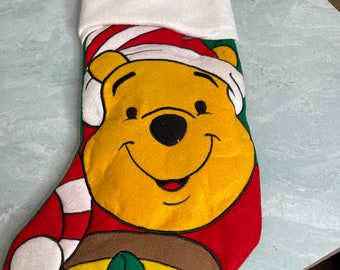 Vintage Disney Winnie the Pooh felt puffy stocking 17"