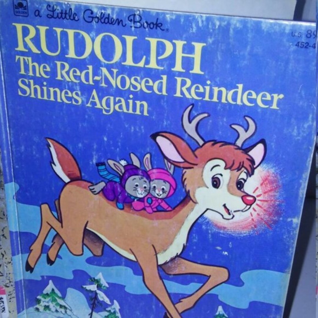 Vintage Little Golden Book 1982 Rudolph the Red Nosed Reindeer Shines ...