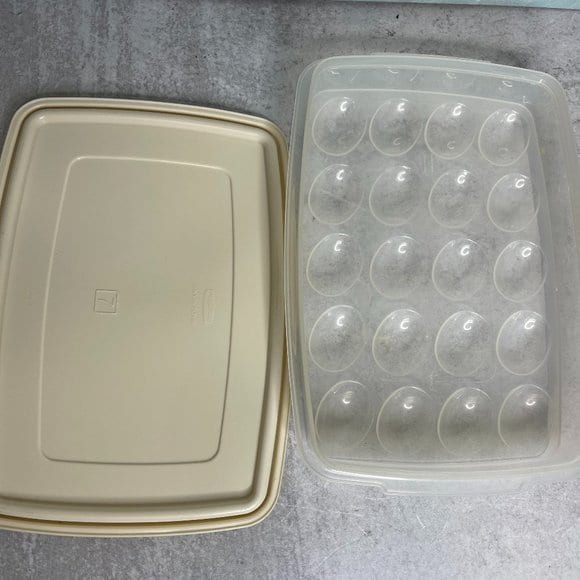 RUBBERMAID SERVIN' SAVER Deviled Egg Keeper Container #0070 - #7 White Lid  $18.88 - PicClick