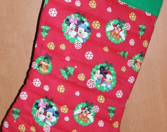 Oversized Quilted Christmas Stocking Pluto Minnie Mickey