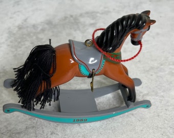 Vintage 1989 Hallmark Rocking horse ornament Bay #9 in series NO BOX