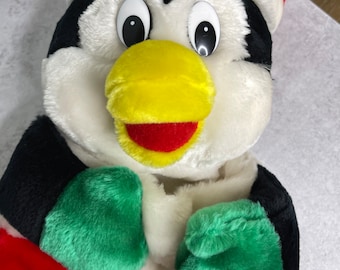 Vintage 1992 A&A Plush large 3D Penguin Christmas Stocking 22"