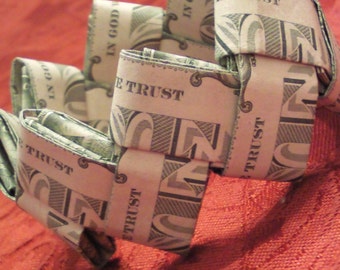 Dollar Bill Origami Etsy - origami money dollar bill trust and independence bracelets
