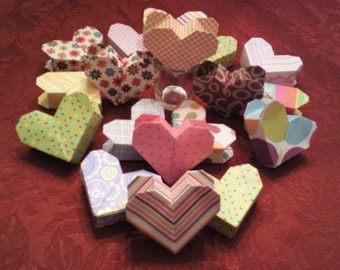 3D Origami Heart Boxes with Secret Compartment