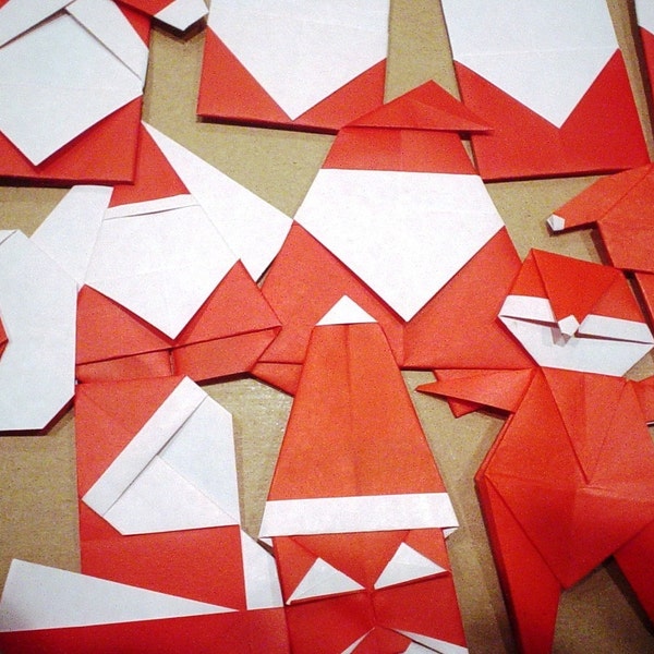 CHRISTMAS in JULY - Origami Santa - Cheaper Buy The Dozen (B)