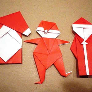 CHRISTMAS in JULY Origami Santa Cheaper Buy The Dozen B image 2