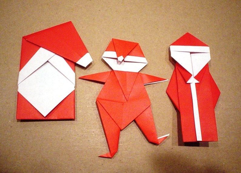 CHRISTMAS in JULY Origami Santa Cheaper Buy The Dozen B image 2