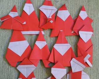 CHRISTMAS in JULY - Origami Santa - Cheaper Buy The Dozen (C)