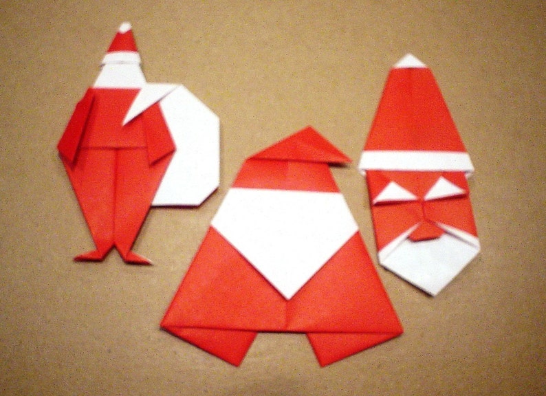 CHRISTMAS in JULY Origami Santa Cheaper Buy The Dozen B image 4