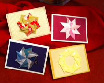 Origami Pin Wheels, Stars, Wreaths and Flowers Greeting Cards - D