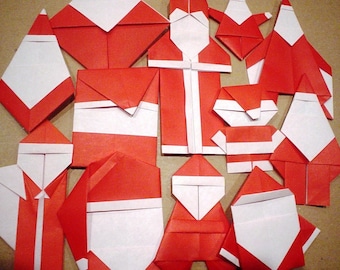 CHRISTMAS in JULY - Origami Santa - Cheaper Buy The Dozen (A)