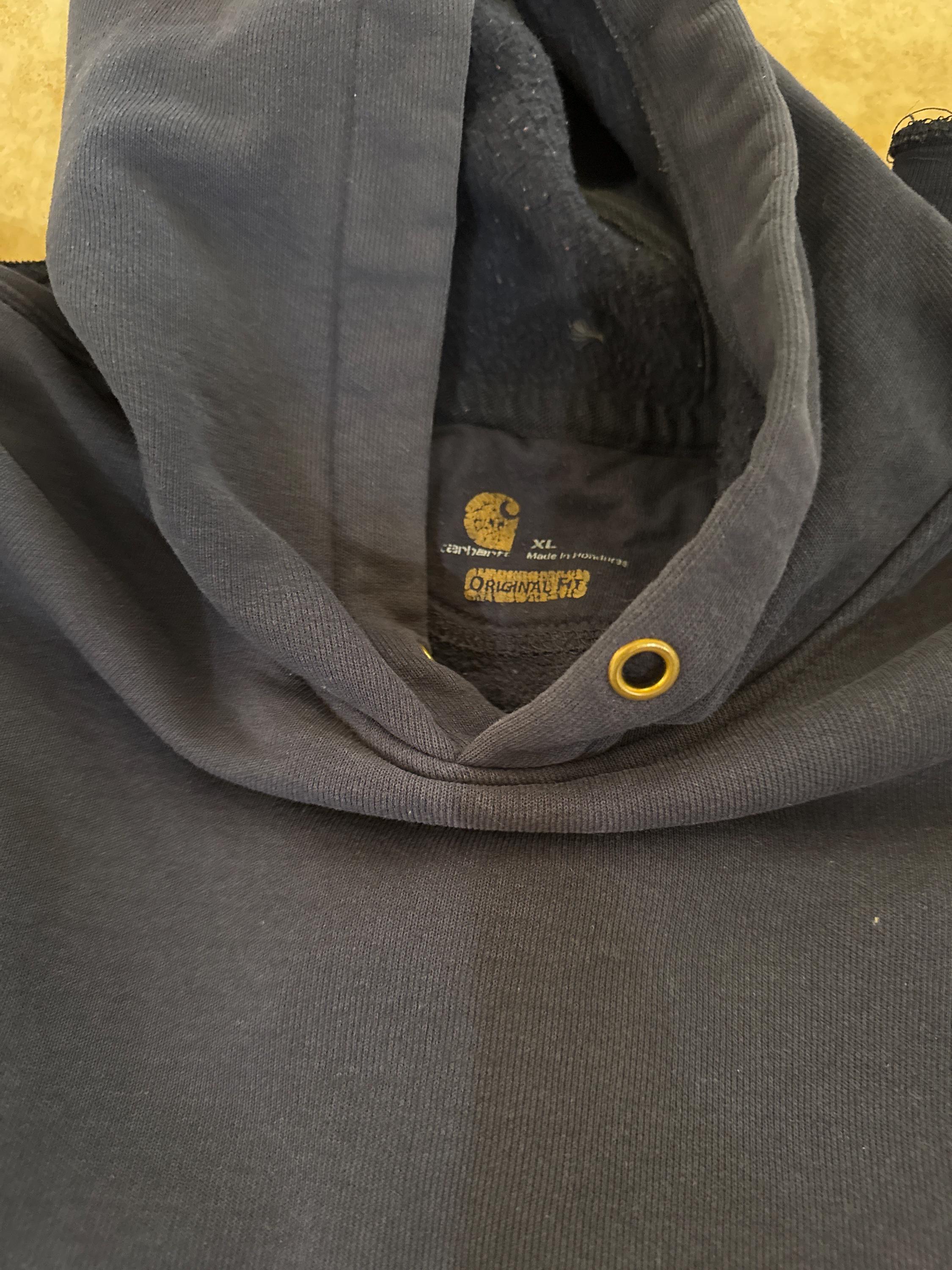 2000'S Carhartt sweatshirt pullover hoodie, men's size XL cotton Khaki type Vintage Second Hand