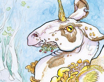 Mushroom Unicorn, "I SPRING FROM RAIN" print