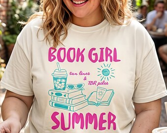Book Girl Summer Shirt | Tan Lines and TBR Piles Tee | BookTok Gift | Funny Reading T-Shirt | Gift for Book Lovers | Bookworm Summer Tee