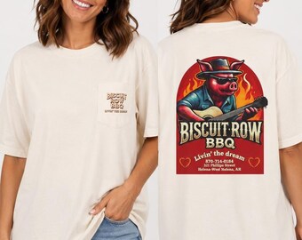 Biscuit Row BBQ Custom Pocket T-Shirt Comfort Colors Unisex Garment-Dyed Tee
