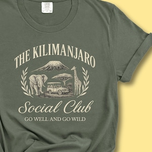 Kilimanjaro Social Club Comfort Colors T-Shirt, Animal Kingdom Safari Shirt, WDW Family Tee, Subtle Disney, Disney World, Small -- 3X