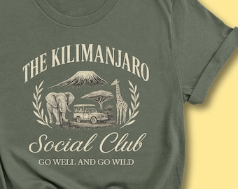 Camiseta Kilimanjaro Social Club Comfort Colors, camiseta Animal Kingdom Safari, camiseta familiar WDW, Disney sutil, Disney World, talla pequeña (3X)
