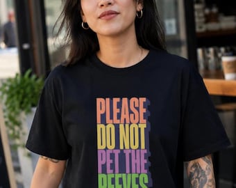 Please Do Not Pet The Peeves Shirt, Sarcastic Funny ADHD Tee, Neurodivergent Introvert Humor Shirt, Retro Colorful Neuro Spicy Quote T-Shirt
