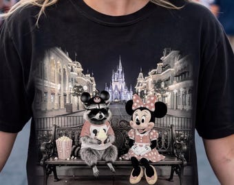 Disney World Magic Kingdom Funny Raccoon Shirt,  Comfort Colors Retro Distressed Minnie Castle Tee, WDW Theme Park Tshirt for Mom or Dad