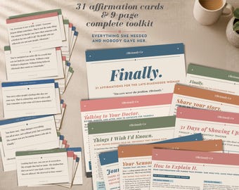ADHD Affirmation Cards Printable | AuDHD Late Diagnosis Gift | Neurodivergent Self Care | 31 Day Affirmation Set | Digital Download PDF