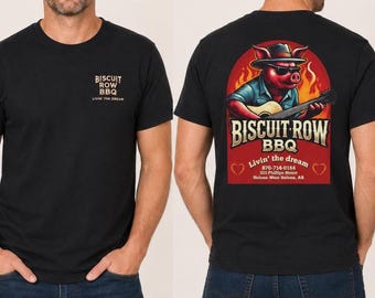 Biscuit Row BBQ Custom Short Sleeve Adult T-Shirt Unisex Tee