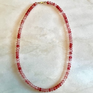 Faceted Cherry Quartz Beaded Necklace