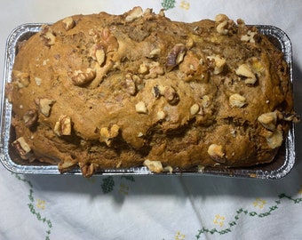 Traditional Banana Bread Rich Nutty and made with Butter!
