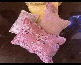 Quilted lavender pillow/aromatherapy pillow/lavender/calming pillow with a sample of homemade soap/Mother’s Day gift