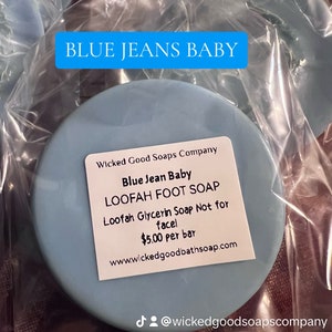 Loofah Glycerin Soap/ BlueJean Baby Soap/Foot scrub/ Exfoliating foot soap/ summer/sandals image 2