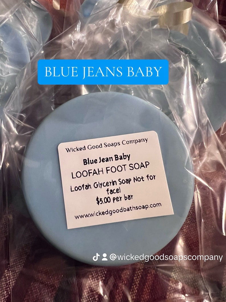 Loofah Glycerin Soap/ BlueJean Baby Soap/Foot scrub/ Exfoliating foot soap/ summer/sandals image 2