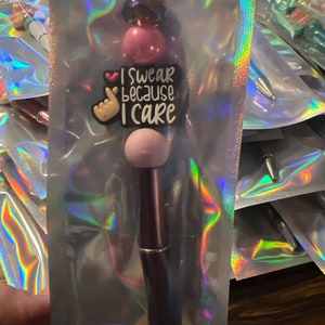 I swear because I care / Focal Beaded Pens/ one pen per listing/ focal beads/party favors/baby showers image 1