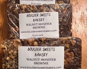 Fudgy Walnut Brownies box of 4/priority shipping
