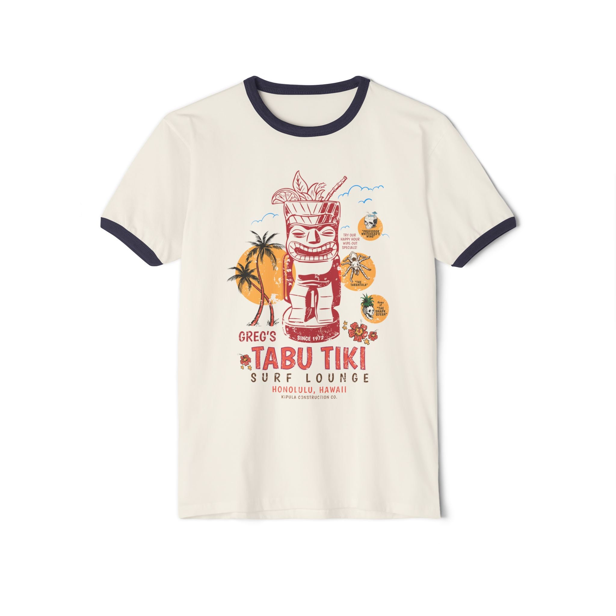 【nuuanu】Surf Ringer Tee Ringer T-shirt Surf Style Tee Shirt Unisex Ringer Beach