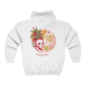 Brady&#39;s Tabu Tiki Surf Lounge Honolulu Hawaii by Tiki Pop Trading Co Unisex Heavy Blend™ Full Zip Hooded Sweatshirt