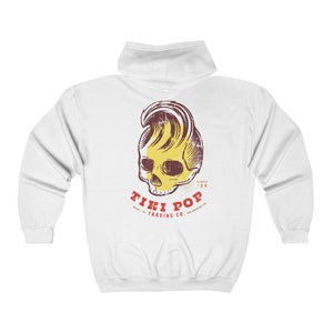 Tiki Pop Trading Co Skull Wave Maui Hawaii Los Angeles Unisex Heavy Blend™ Full Zip Hooded Sweatshirt