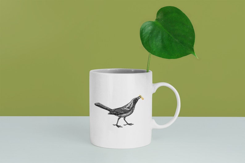 Grackle Bird Mug, Birdwatching Gift, Birder Gift Ideas, Austin Texas