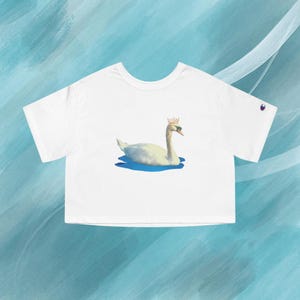 Camiseta curta Swan Queen, camiseta de balé Swan, camiseta de balé, camiseta de dança, camiseta curta Champion Heritage feminina