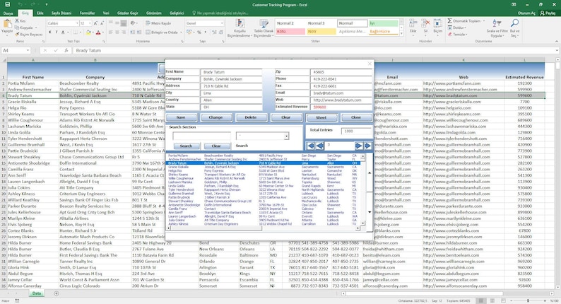 Customer Tracking Excel Template | Client Management Spreadsheet ...