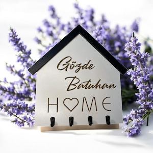 Personalized Wooden Key Holder,New Home,A Heartfelt Housewarming Gift  Keychain,Key Holder,Home,Couple,New Married,Aesthetic Couple New Home