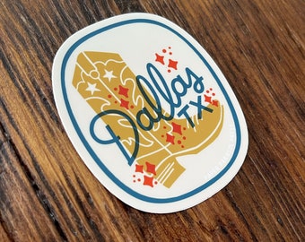 Dallas Boot Sticker, Decal for Water Bottle, Sticker for Hydro Flask, Gift for Texan