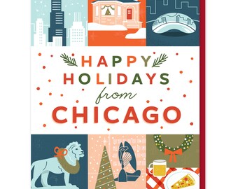 Chicago holiday card | Etsy