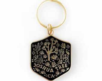 Joshua Tree National Park Enamel Keychain, Gift for Nature Lovers, Explorers and Hikers