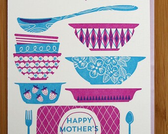 Dishing Out the Love Mother's Day Letterpress Card
