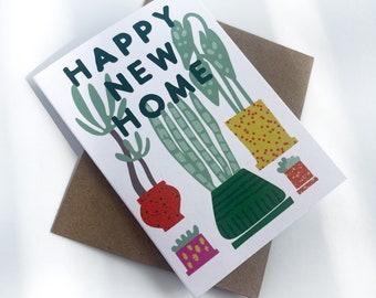 Happy New Home Plants Mini Card, Gift Enclosure for Housewarming Gift