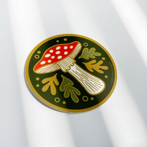 Agaric Mushroom Sticker, Decal for Hydro Flask, Sticker for Laptop, Gift for Mycophile