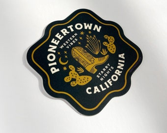 Pioneertown Sticker, Decal for Hydro Flask, Sticker for Laptop